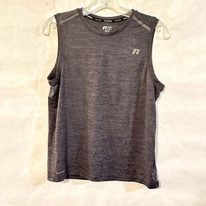 Russell Athletic Silver Gray Sleeveless Workout Training Tee Tank Top